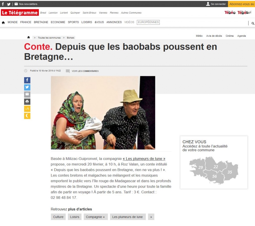 article Le Télégramme du 18 février 2019